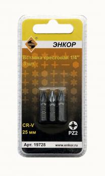 Вставка PZ2 25 мм, 3 штуки, блистер